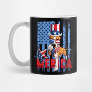 Merica pitbull 4th of July ,Funny 4th of July Lover Mug